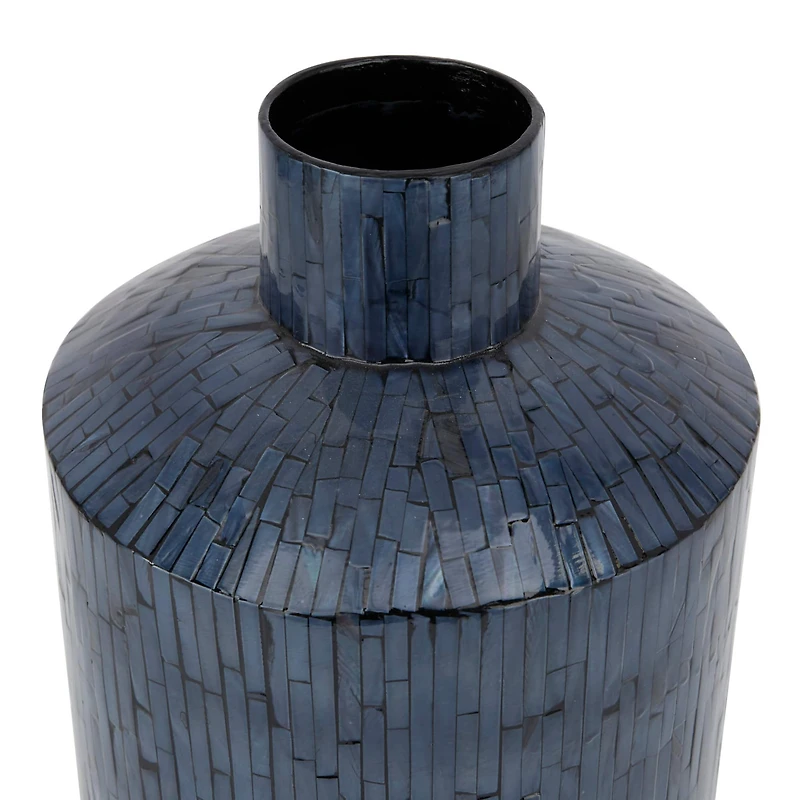 Blue Shell Contemporary Vase, 18" x 10" x 10"