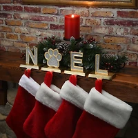 5" Gold Outlined with Silver Sparkle NOEL Stocking Holder
