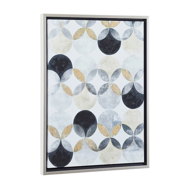The Novogratz Gray Polystone Modern Framed Wall Art, 24" x 18" x 2"
