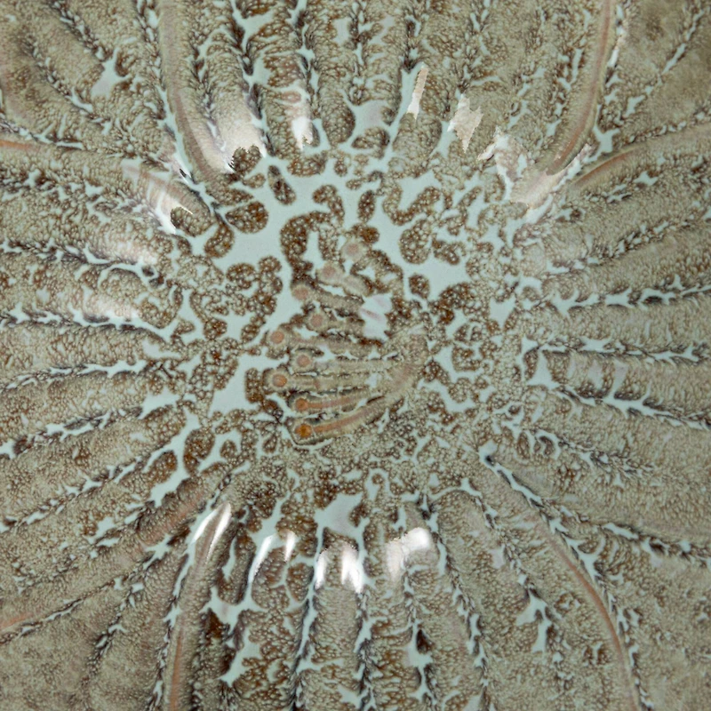 Hello Honey® 4.75" Blue & Brown Stoneware Flower Bowl with Reactive Glaze