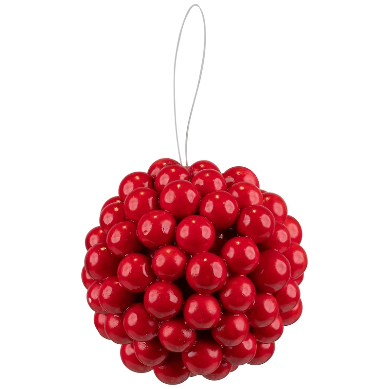 3.25" Red Berries Christmas Ball Ornament
