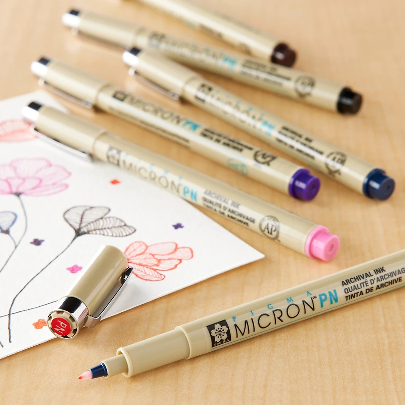 Pigma® Micron™ PN Durable Plastic Nib Pen 6 Color Set