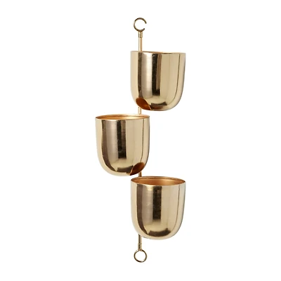 The Novogratz 25" Gold Metal Contemporary Wall Planter