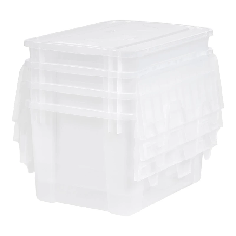 IRIS® 50qt. Clear Wing Lid Storage Boxes, 4ct.