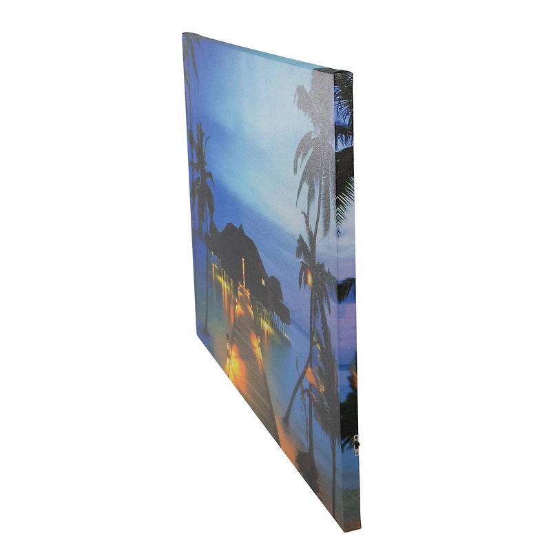 LED Tropical Paradise Island Canvas Wall Art