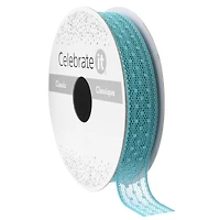 5/8" x 7yd. Teal Lace Ribbon by Celebrate It® Classic
