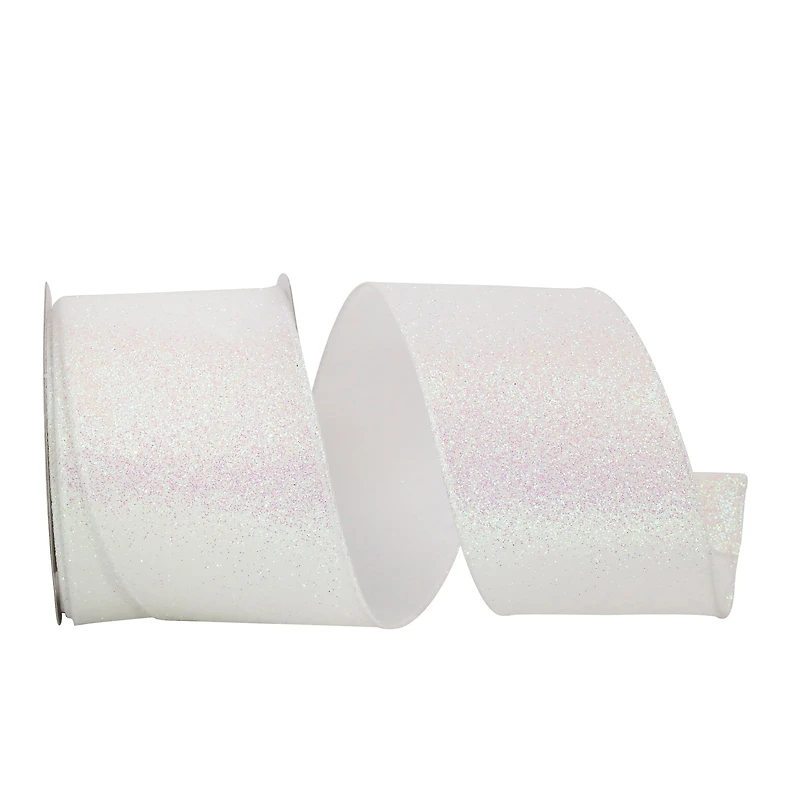 JAM Paper 2.5" x 10yd. Iridescent Glitter Wired Ribbon