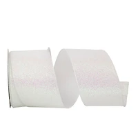 JAM Paper 2.5" x 10yd. Iridescent Glitter Wired Ribbon