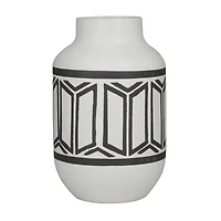 White Porcelain Transitional Vase, 12" x 7" x 7"