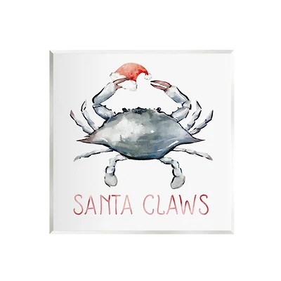 Stupell Industries Santa Claws Holiday Crab Wall Plaque Art
