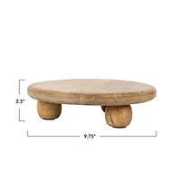 Hello Honey® 10" Round Hand-Carved Mango Wood Cake Pedestal