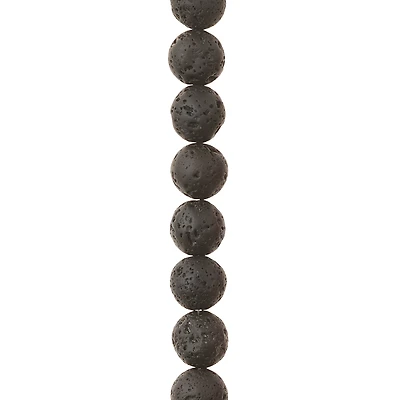 9 Pack: Black Lava Quartz Round Beads, 10mm by Bead Landing™