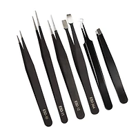12 Piece Precision Tweezer Set with Case by Bead Landing™