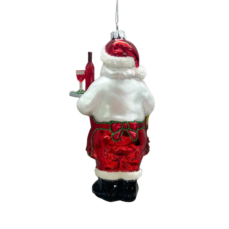 6.25" Santa Waiter Glass Ornament by Ashland®