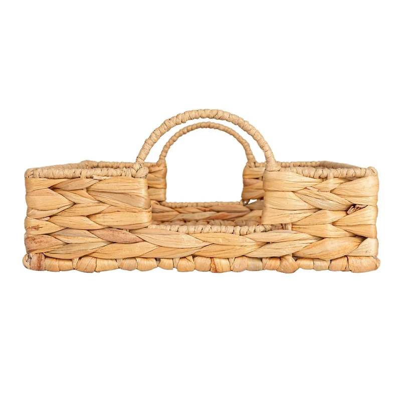 Hello Honey® 15.75" Natural Water Hyacinth Handwoven Tray with Handles