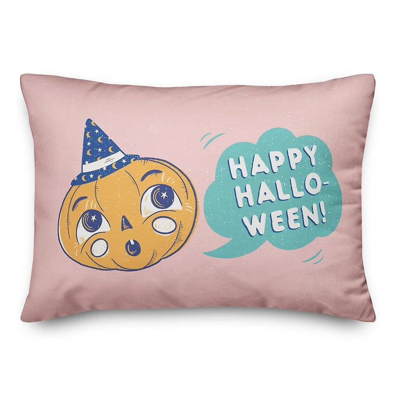 Retro Halloween Pumpkin Throw Pillow
