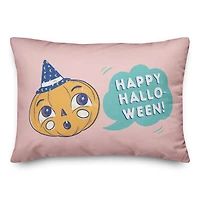 Retro Halloween Pumpkin Throw Pillow