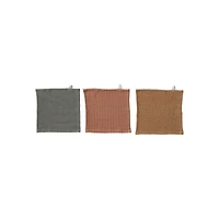 Hello Honey® 10.5" Mixed Fall Hues Cotton Dobby Dishcloths, 3ct.