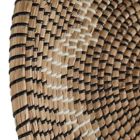 Set of 3 Natural Brown Seagrass Traditional Abstract Wall Decor, 29", 24", 20"