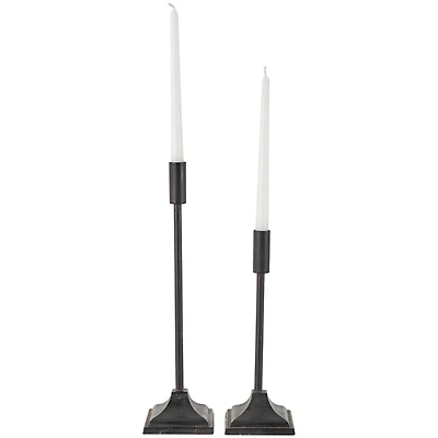 Black Metal Slim Minimalistic Candle Holder Set