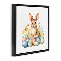 Stupell Industries Easter Bunny & Eggs Floater Framed Art
