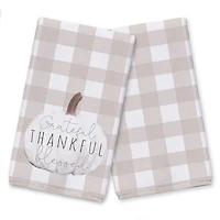 Grateful White Pumpkin Tea Towel Set