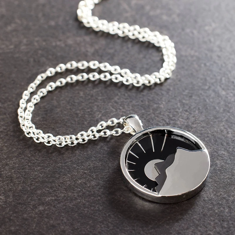 Silver & Black Round Mountain Pendant by Bead Landing™