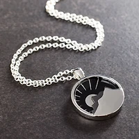 Silver & Black Round Mountain Pendant by Bead Landing™