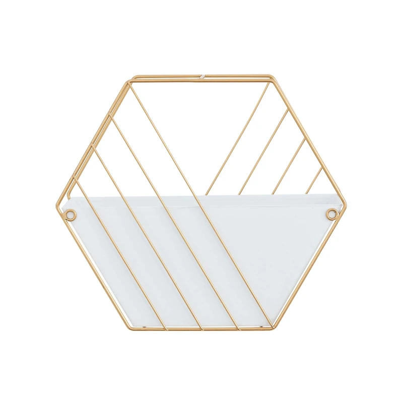 CosmoLiving by Cosmopolitan Set of 2 White Iron Contemporary Planter, 10" x 12" x 5"