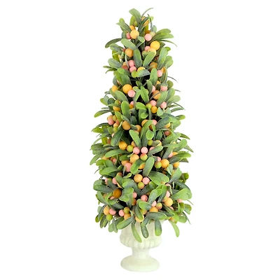 20'' Multicolor Mini Spring Mistletoe Tree with Berries in Potted Pulp