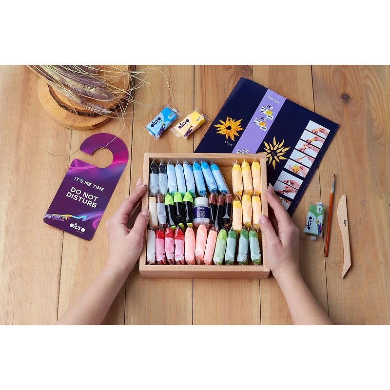 OKTO DIY Wood & Craft Freedom Flowers Clay Kit