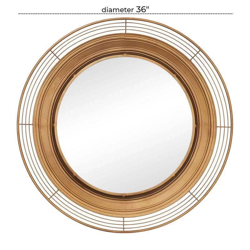 Brown Metal Bohemian Wall Mirror 36" x 36" x 4"