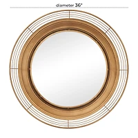 Brown Metal Bohemian Wall Mirror 36" x 36" x 4"