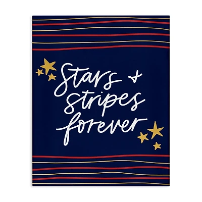 Stupell Industries Stars Stripes Forever Americana Independence Day Canvas Wall Art
