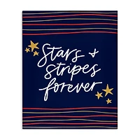 Stupell Industries Stars Stripes Forever Americana Independence Day Canvas Wall Art