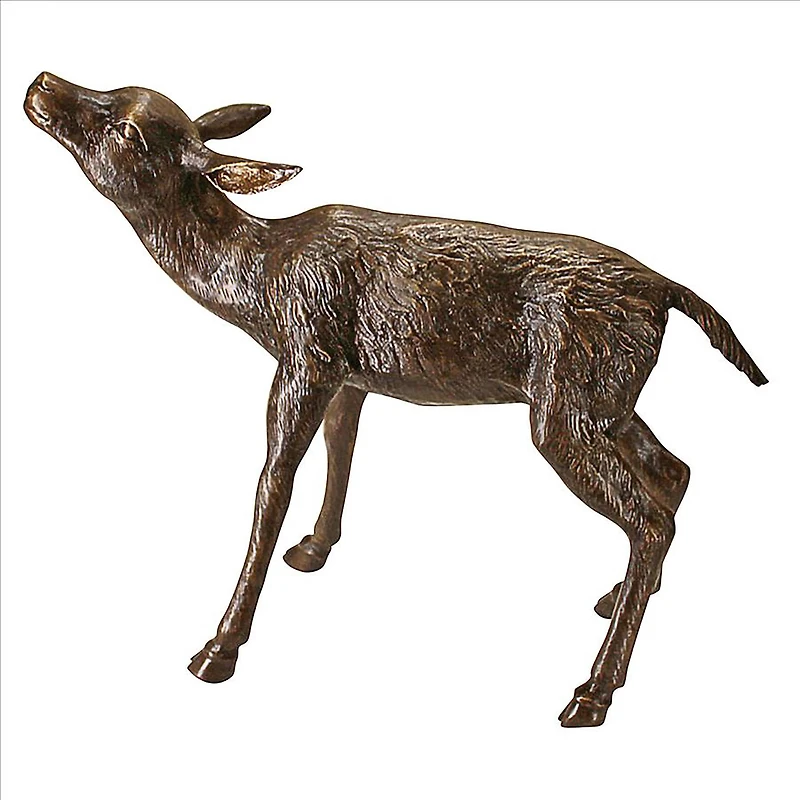 Design Toscano 23" Cast Bronze Standing Baby Deer Garden Statue