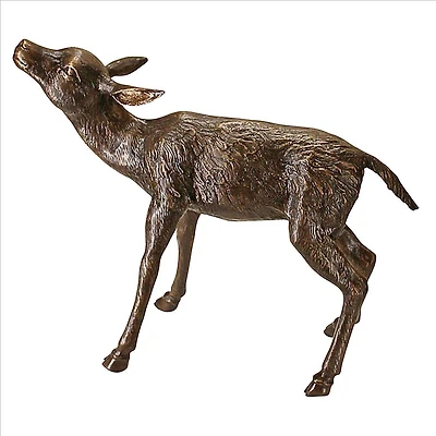 Design Toscano 23" Cast Bronze Standing Baby Deer Garden Statue