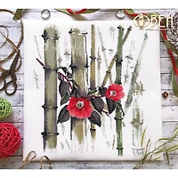Oven Camellias In Bamboo Grove Cross Stitch Kit