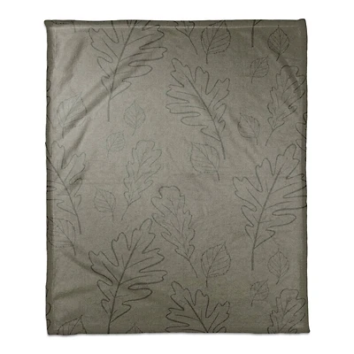 Leaf Patterned Coral Fleece Blanket