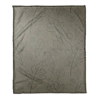 Leaf Patterned Coral Fleece Blanket