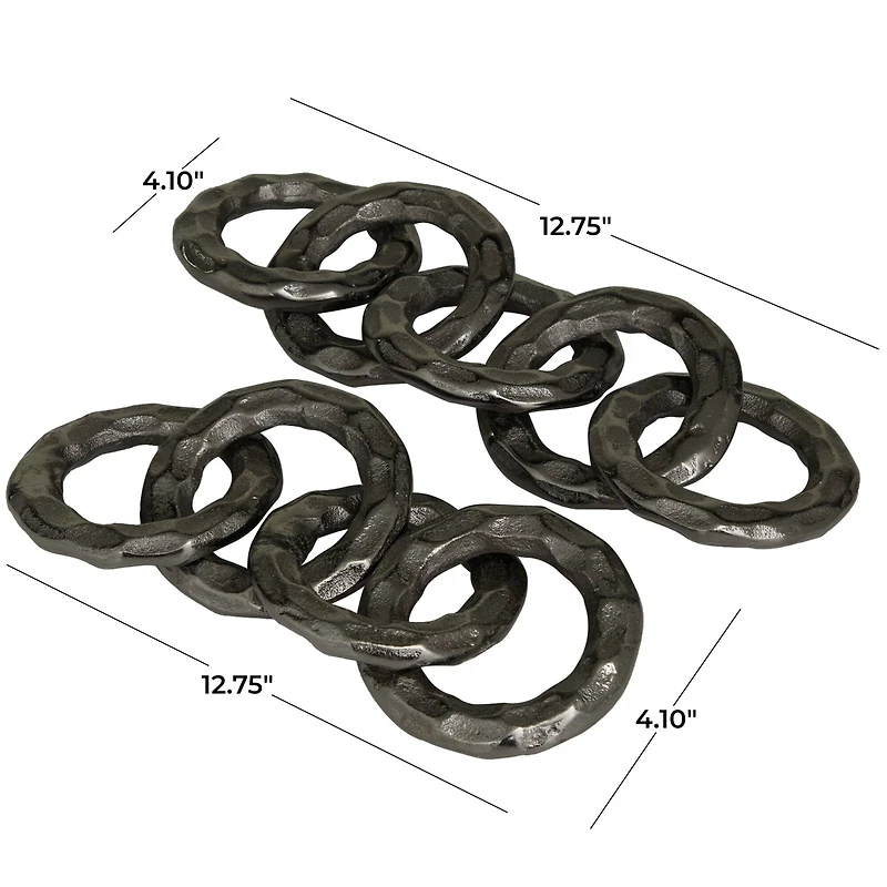 CosmoLiving by Cosmopolitan 12.8" Black Aluminum Chain Sculpture Set