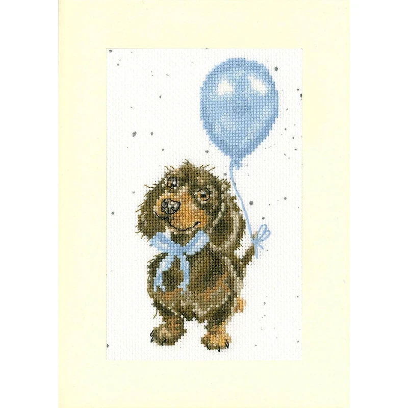 Bothy Threads Welcome Little Sausage Greeting Card Counted Cross Stitch Kit