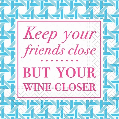 JAM Paper Keep Your Friends Close Cocktail Napkins, 40ct.