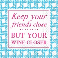 JAM Paper Keep Your Friends Close Cocktail Napkins, 40ct.