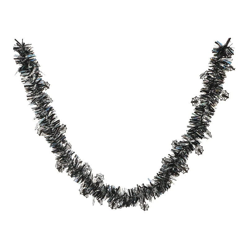 6ft. Black Spider Tinsel Garland by Ashland®