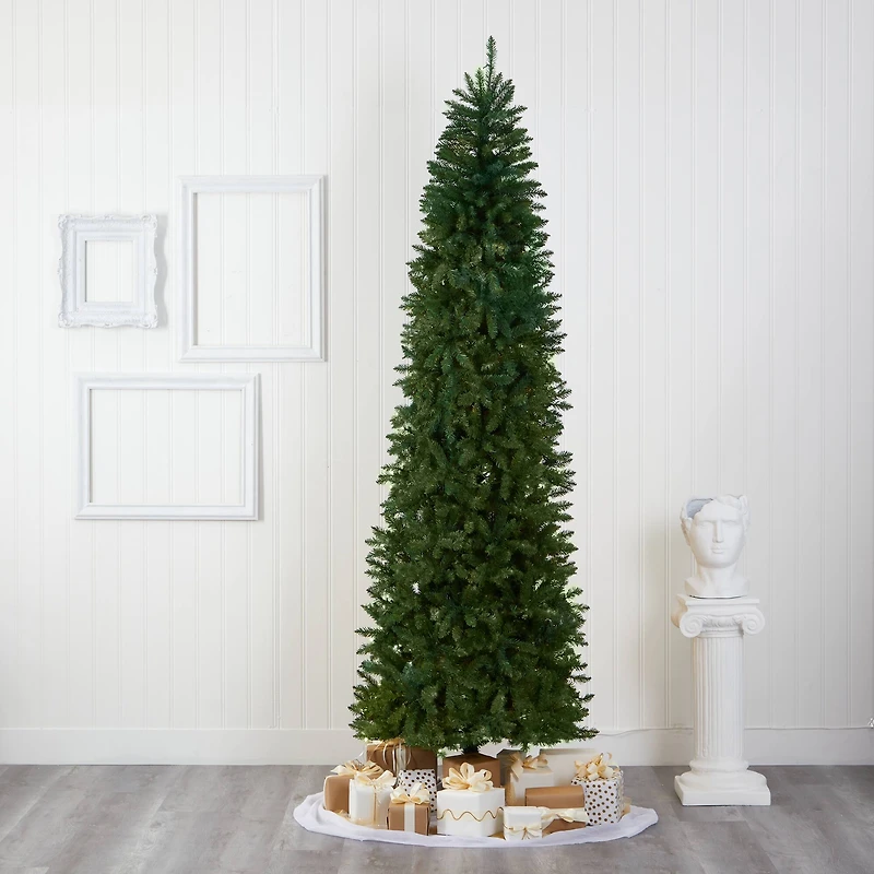 9ft. Unlit Slim Green Mountain Pine Artificial Christmas Tree