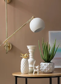 Hello Honey® 5.5" White Bubbled Design Terra Cotta Planter