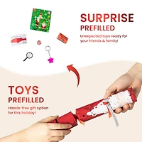 Glitzhome® 12" Christmas Santa, Snowman, Penguin & Reindeer Party Cracker with Gift Contents, 6ct.