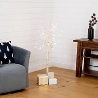 4ft. Pre-Lit Birch Artificial Christmas Tree, Warm White LED Lights