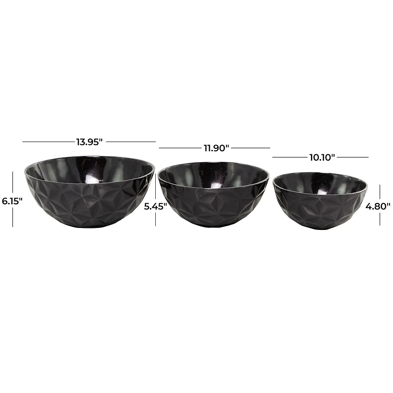 The Novogratz Metal Faceted Decorative Bowl Set